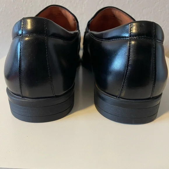 Stacy Adams, Mens Black Pierce Moe Toe Slip On Penny Loafer, Size 14M Excellent - Picture 5 of 11